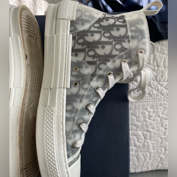 Dior B23 High-Top Sneaker White and Black Oblique Canvas 40.5 - Picture 9 of 16